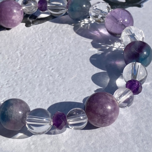 レピドライト　原石　ラフロック　天然石　ブレスレット レピドライト原石ラフロック天然石ブレスレット