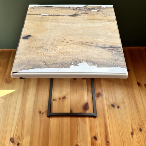 【一点物】ウッドレジン　サイドテーブル 一点物】ウッドレジン サイドテーブル インダストリアル サイド