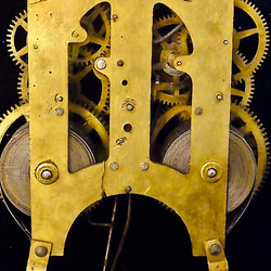 本物志向。戦前に製造された、柱時計の機械です。h -210 5枚目の画像