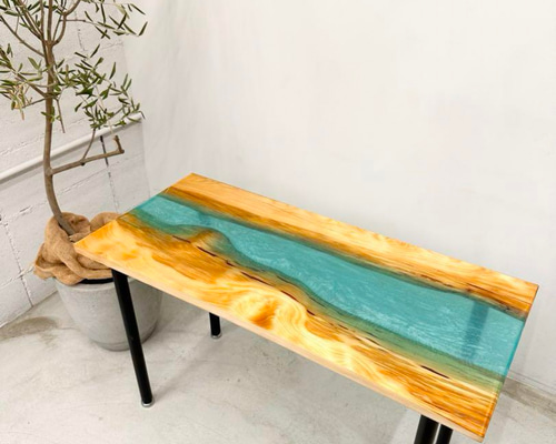 レジンテーブル】リバーテーブル 一点物 リビングテーブル ロー