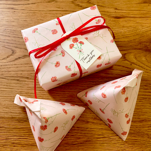 上質紙【カーネーション】 A4サイズ 10枚 母の日 包装紙 ラッピング