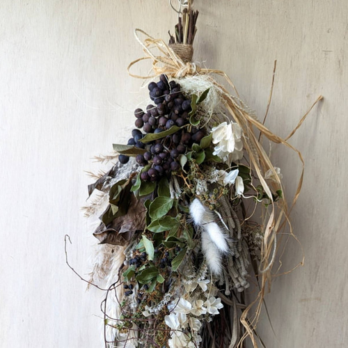 専用＊モノトーン　ドライフラワースワッグ モノトーン ドライフラワースワッグ スワッグ fu.wa.ran