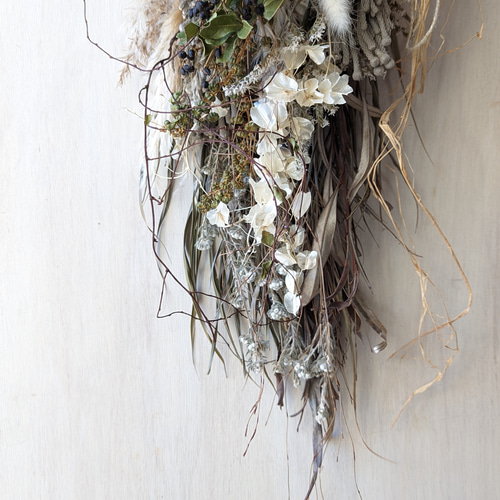 専用＊モノトーン　ドライフラワースワッグ モノトーン ドライフラワースワッグ スワッグ fu.wa.ran