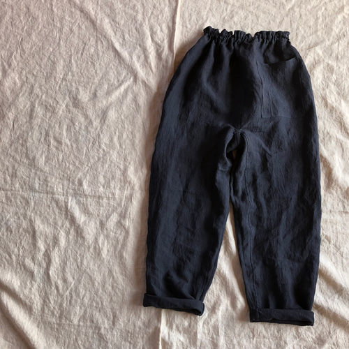 リネンのもんぺ ネイビー ロングパンツ nuuMonpe 通販｜Creema  