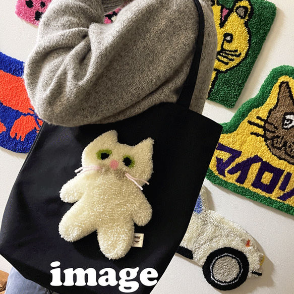 ★Nyan bag★ 我在帆布手提包裡加了一個可愛的貓地毯♪♪ 第7張的照片
