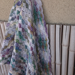 三角ショール/手編み/かぎ針編み/アースカラー 3枚目の画像