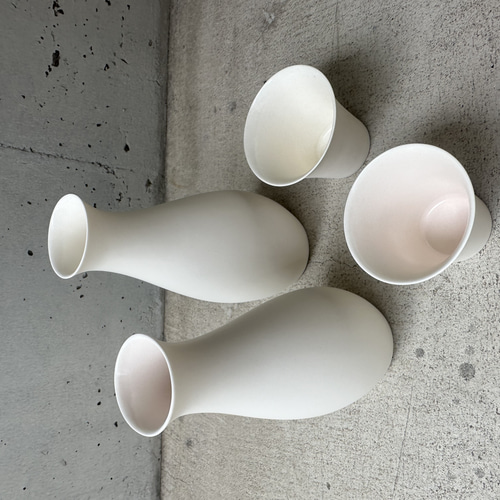 春限定カラー】「桜色」白磁徳利&お猪口（2ヵ）セット おちょこ