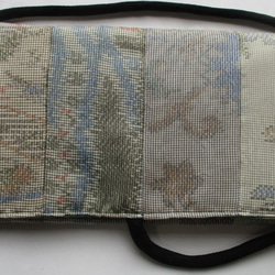 ７６５１　色大島紬の着物で作った和風財布・ポーチ　＃送料無料 3枚目の画像
