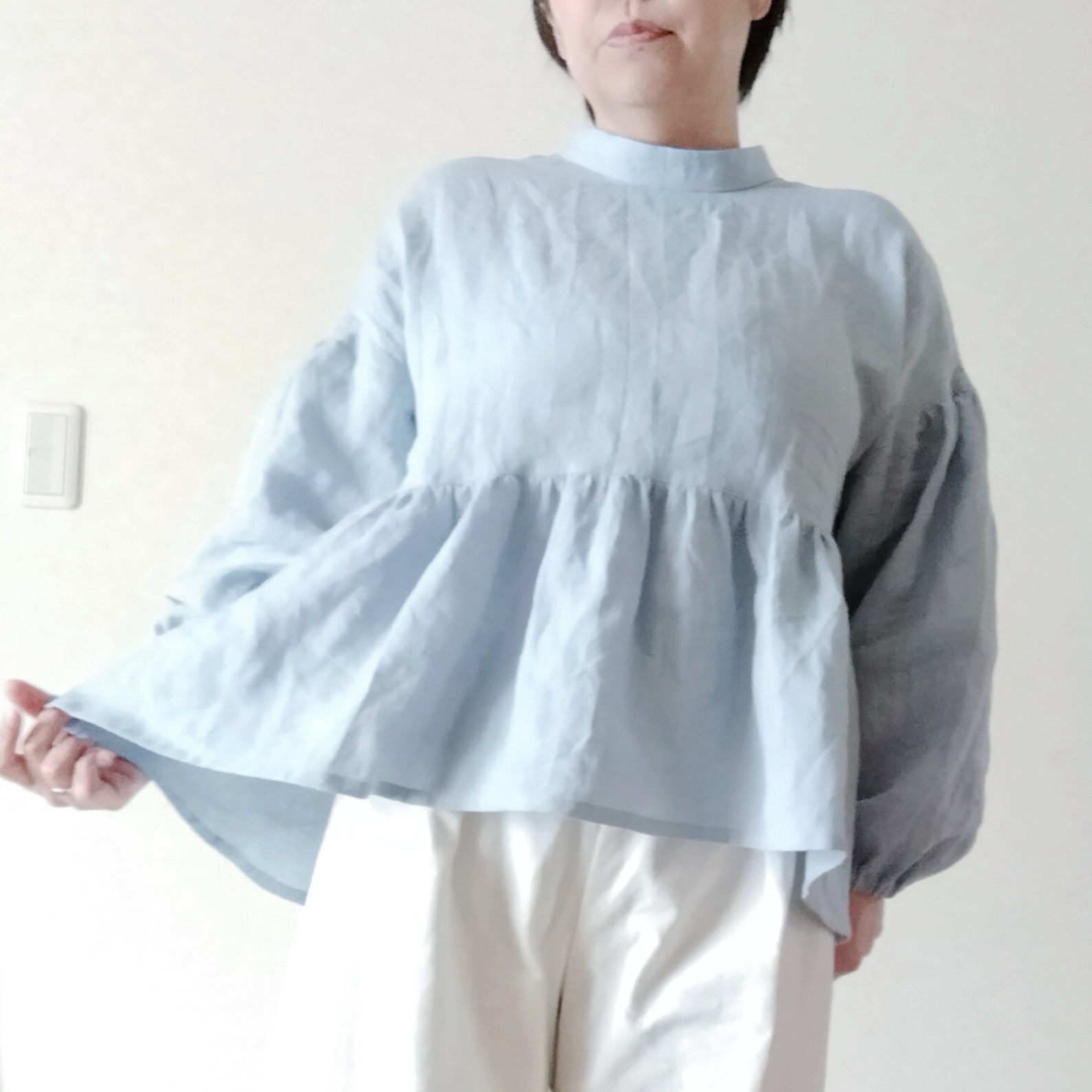 うみ様♪ クーポン期間限定お値下げ♪作家さん バルーン袖可愛い リネンブラウス♪ ánuans 2026 spring collection 】 ・ボリュームバルーンブラウス