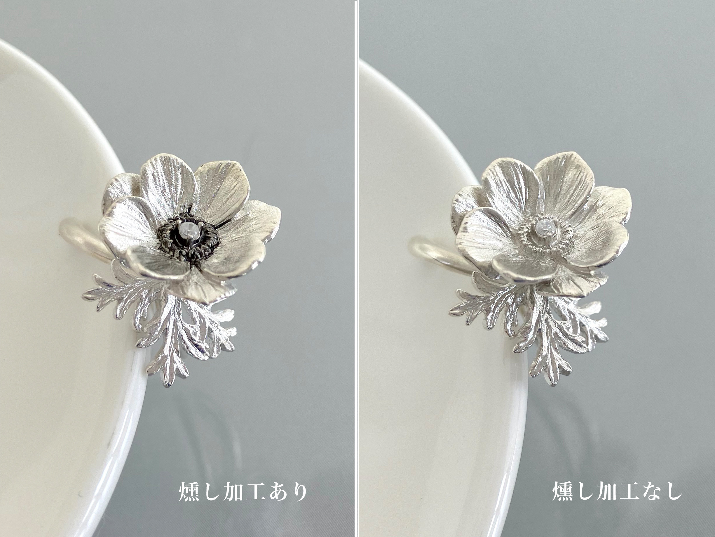 選べる誕生石　アネモネのイヤーカフ｜詳細画像