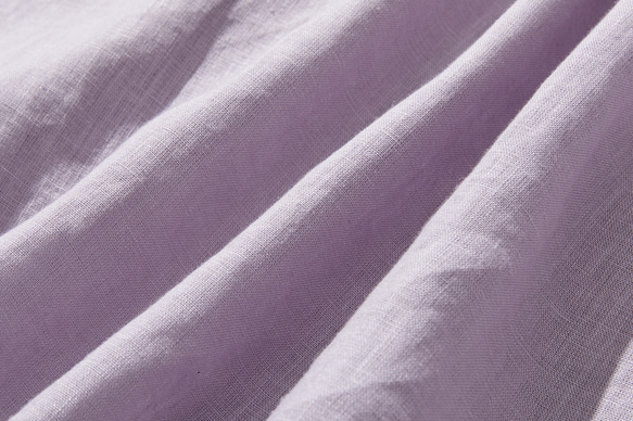 清潔感ある大人のリネンシャツ　リネン100％　長袖　藤色　240316-2 10枚目の画像
