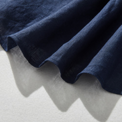 清潔感ある大人のリネンシャツ　リネン100％　長袖  紺色　240316-6 10枚目の画像