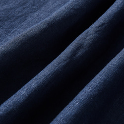 清潔感ある大人のリネンシャツ　リネン100％　長袖  紺色　240316-6 12枚目の画像