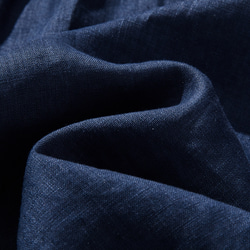 清潔感ある大人のリネンシャツ　リネン100％　長袖  紺色　240316-6 11枚目の画像