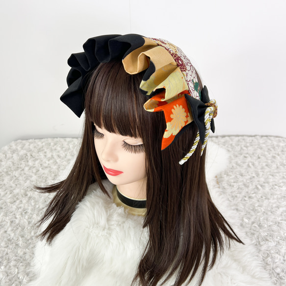 A/P ボンネット風ヘッドドレス 式部×帯紐ボンネット風ヘッドドレス ヘッドドレス（アクセサリー