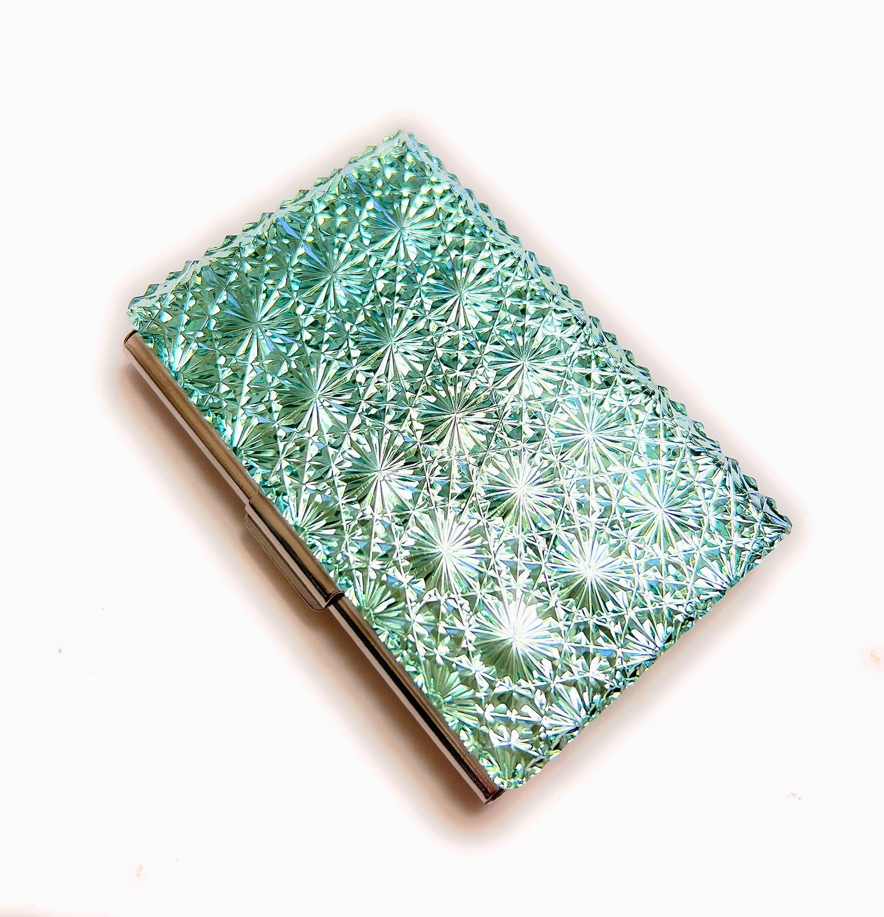 東京切子カードケース　菊つなぎ　スパークリンググリーン