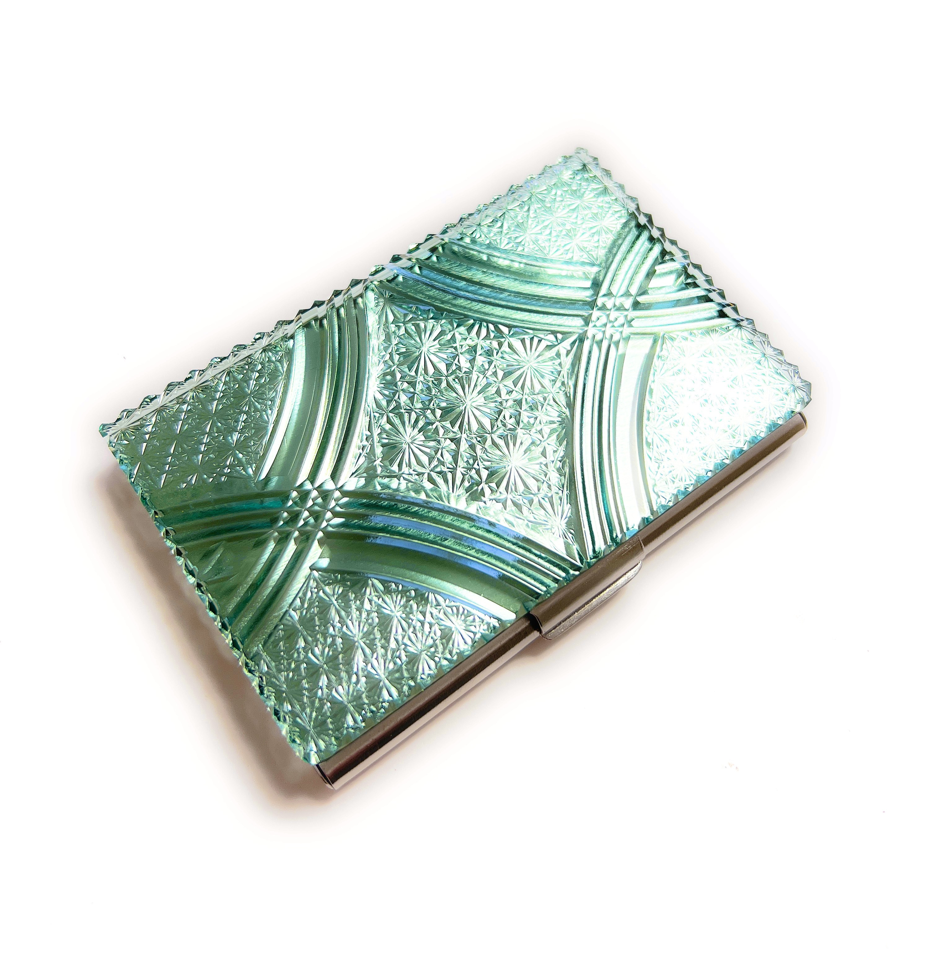 東京切子カードケース　百花繚乱　スパークリンググリーン