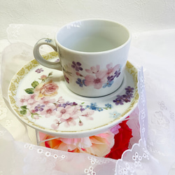 バラと桜のカップ&ソーサー　カフェセット 5枚目の画像