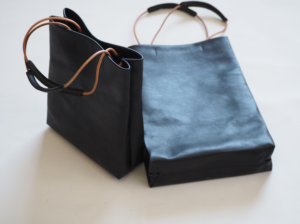 Leather shopper  bag A5 1枚目の画像