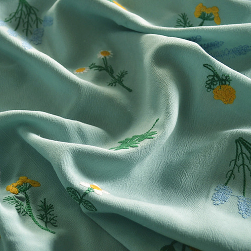 青緑色 花柄部分刺繍 訪問着 bc83142f80f40dce50486f9f1eb36c