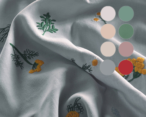佐藤繊維 麻100% 胸元お花刺繍 佐藤繊維 麻100% 胸元お花刺繍