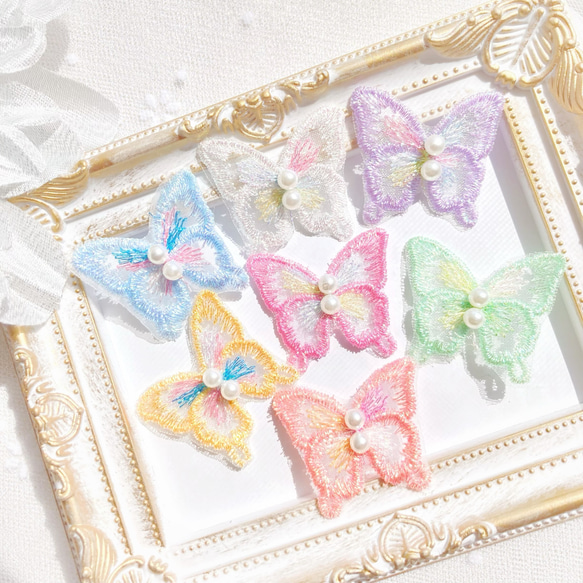 ♥きらきらパールバタフライꕤ全7色♥【ベビー キッズ ヘア