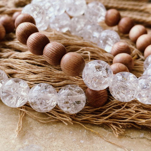 クリスタルローズウッドブレスレット ブレスレット Hisajewels