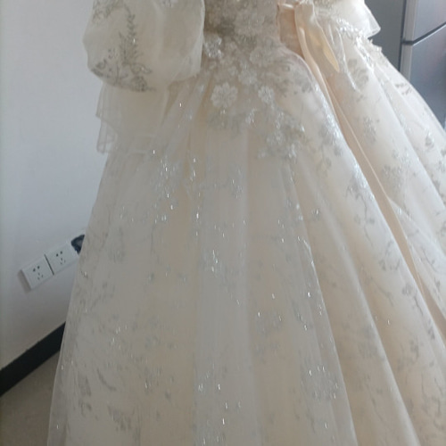 送料無料！豪華！ウエディングドレスキラキラスパンコール 薄