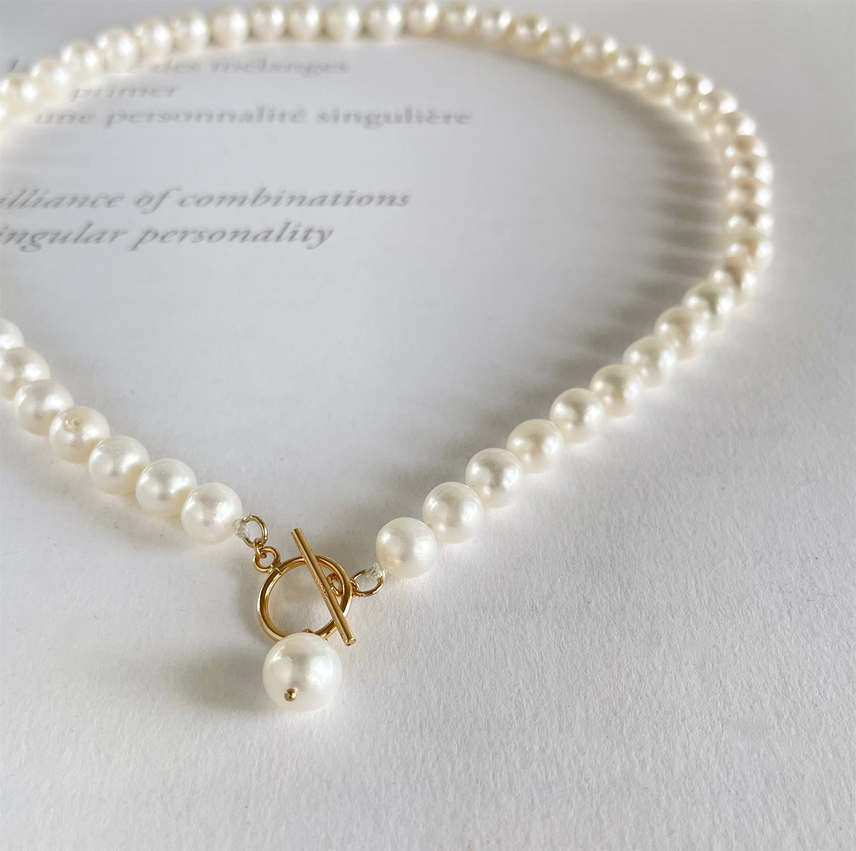 淡水パールのチョーカー K14gf  6.5〜８mm