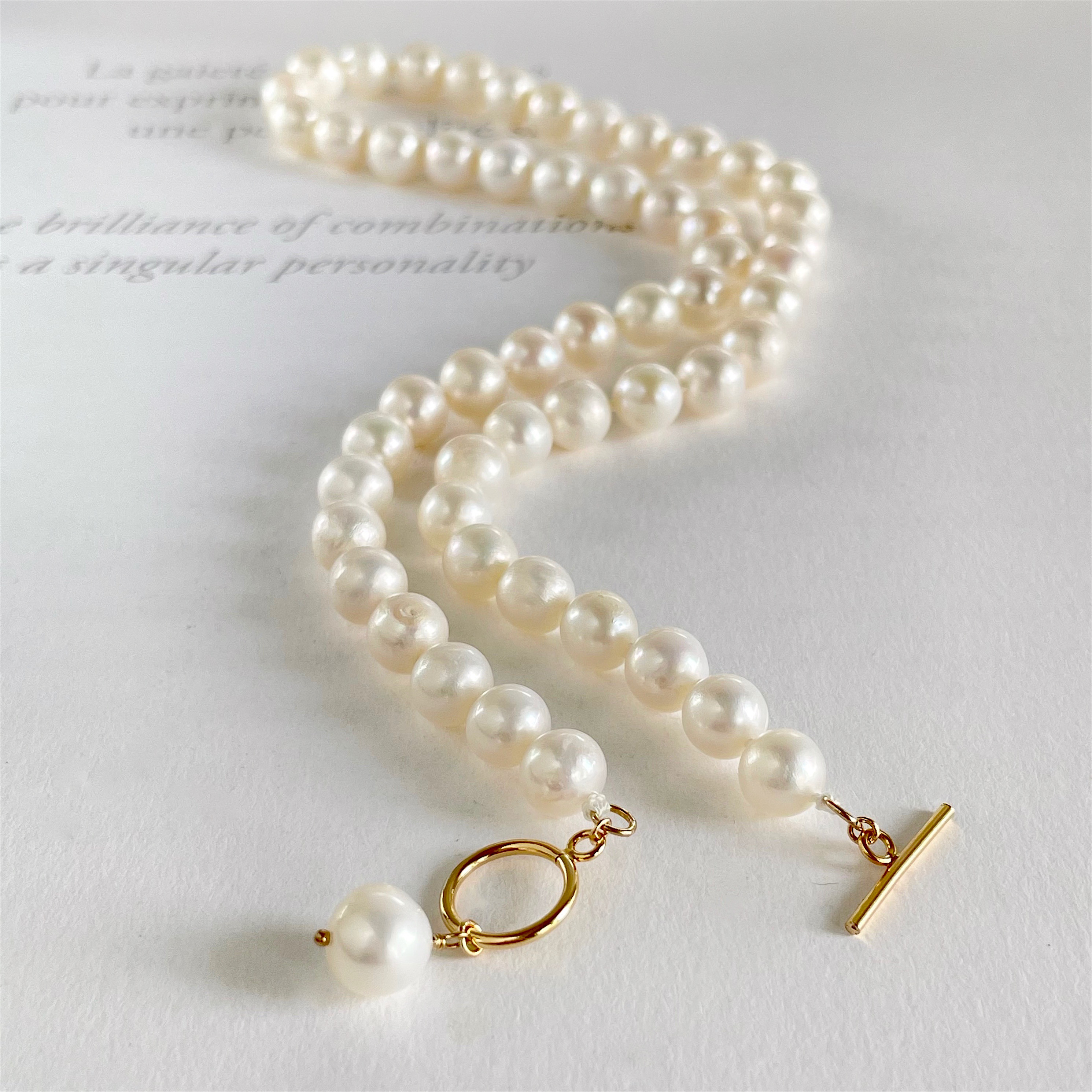 淡水パールのチョーカー K14gf  6.5〜８mm