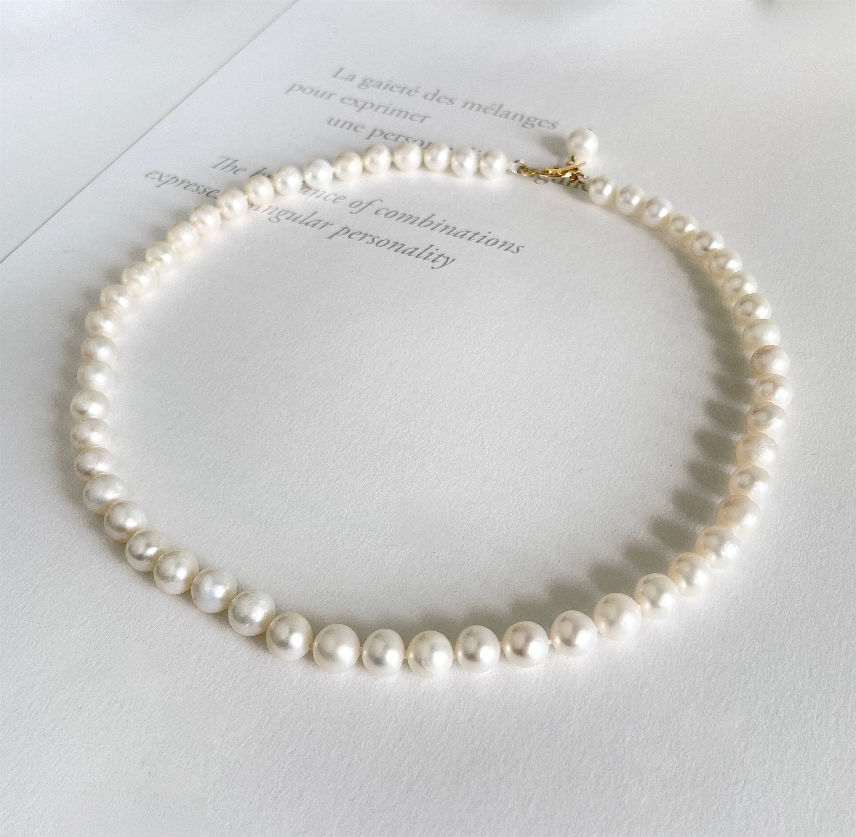 淡水パールのチョーカー K14gf  6.5〜８mm