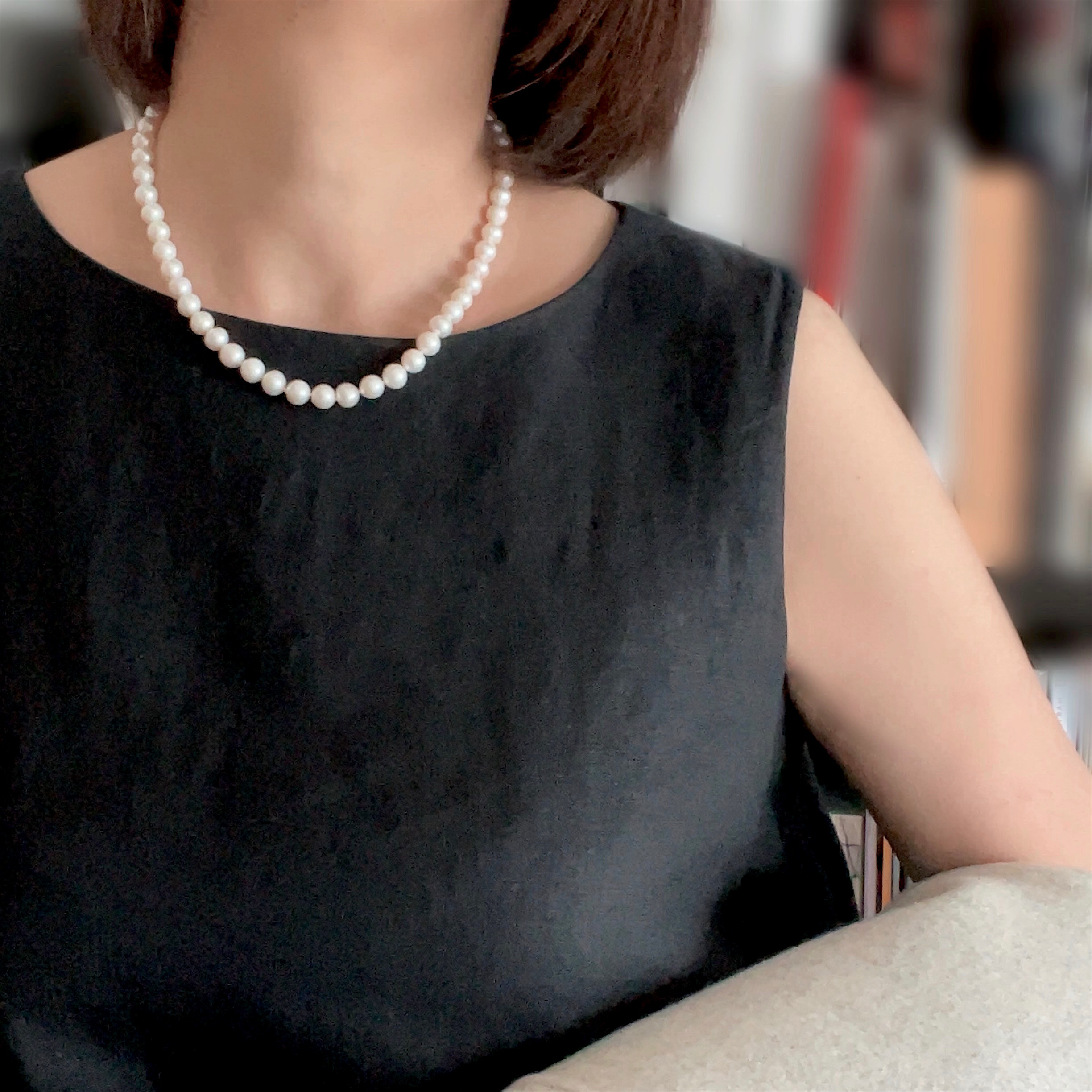 淡水パールのチョーカー K14gf  6.5〜８mm