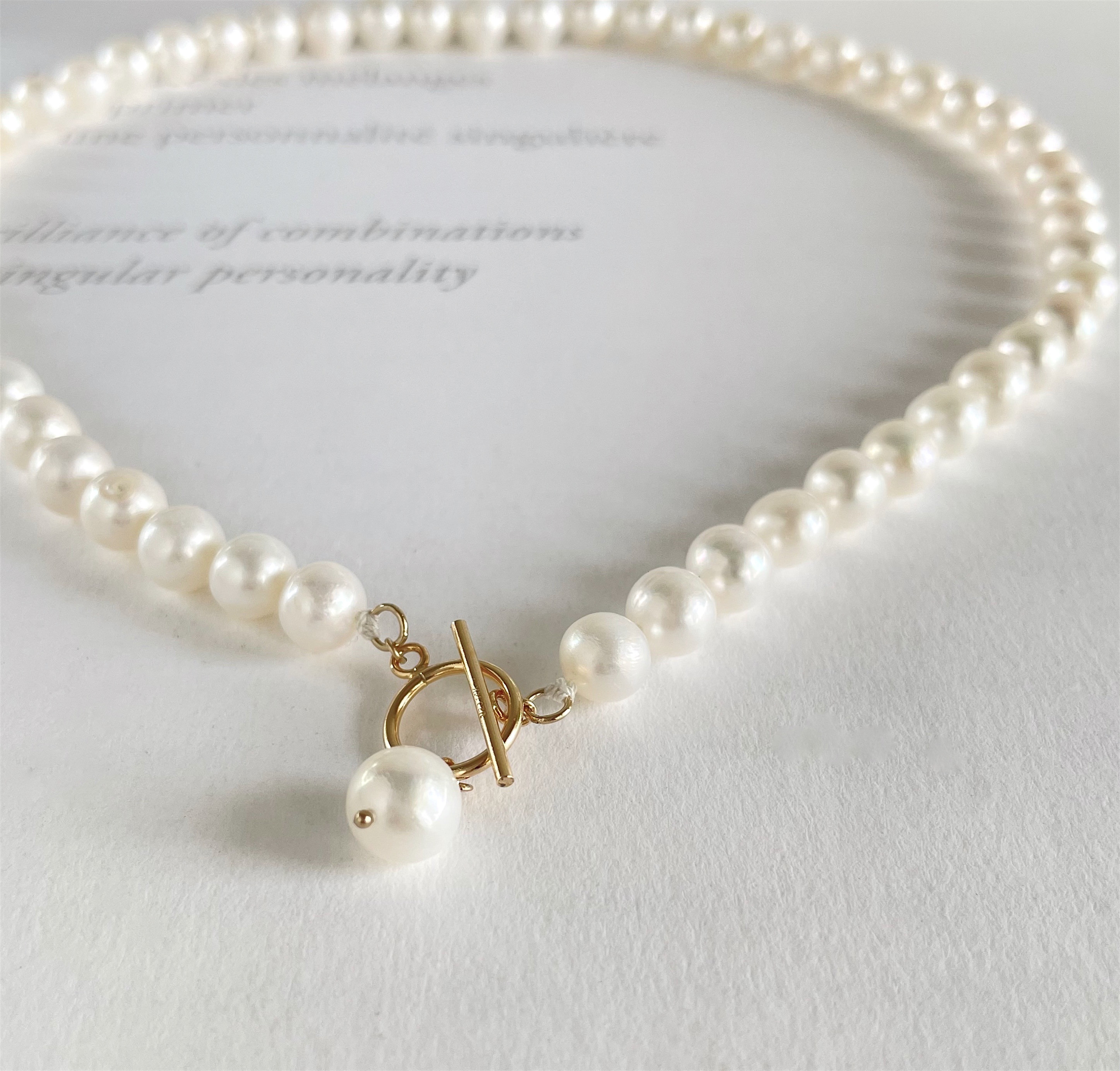 淡水パールのチョーカー K14gf  6.5〜８mm