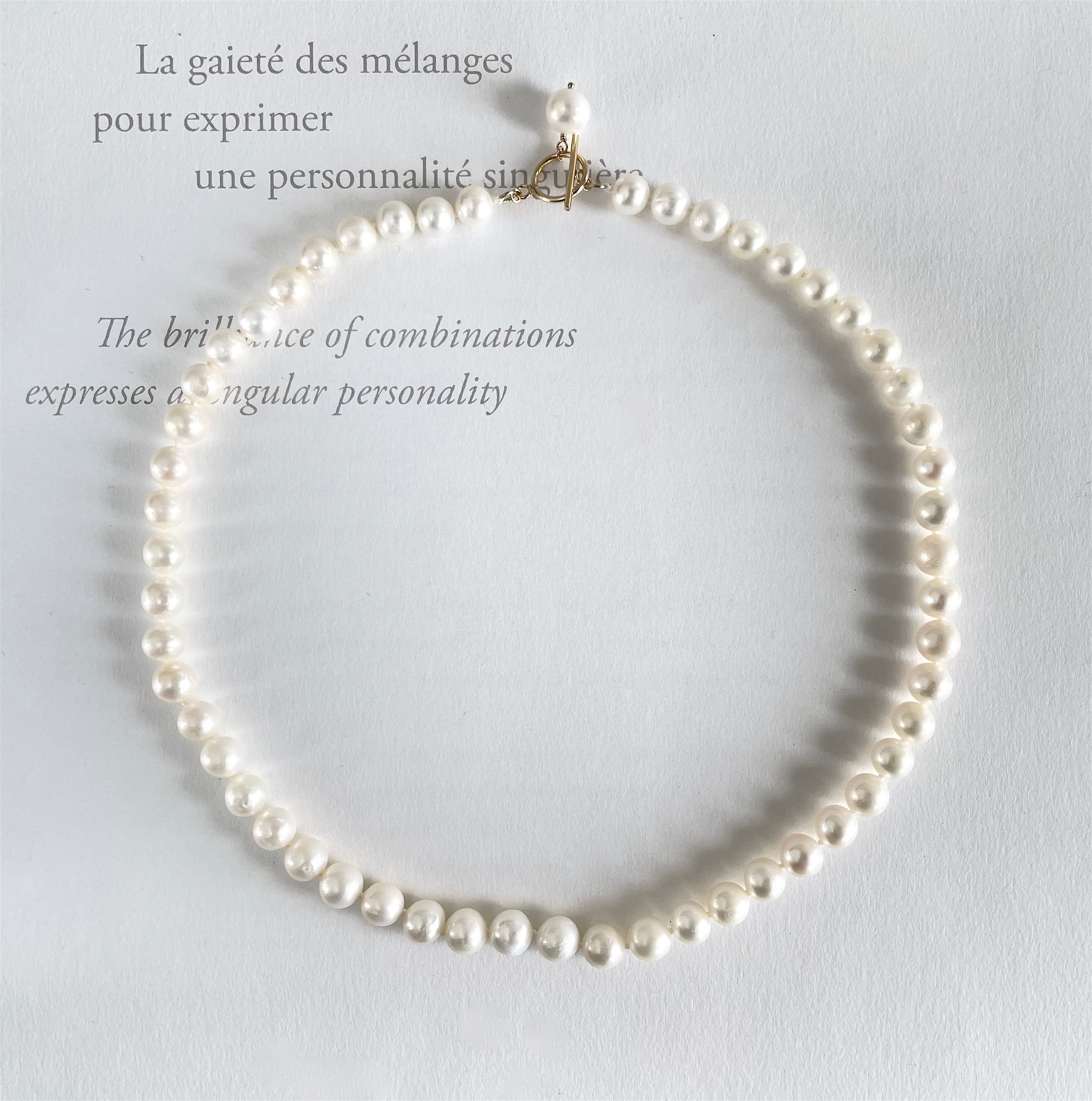 淡水パールのチョーカー K14gf  6.5〜８mm