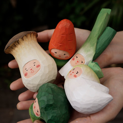 愛い　木彫りの野菜 バスウッド　置物 ギフト　プレゼント　ギフトラッピング 13枚目の画像