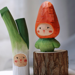 愛い　木彫りの野菜 バスウッド　置物 ギフト　プレゼント　ギフトラッピング 12枚目の画像