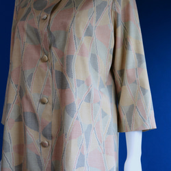 着物リメイク　ロングワンピース（絹着物地）七分袖 3枚目の画像