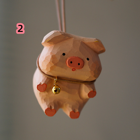愛い　木彫りの   豚をしゃぶった　置物 ギフト　プレゼント　ギフトラッピング 10枚目の画像