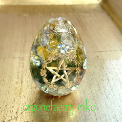 五芒星　浄化　お守り　癒し　大地のパワー　カット卵型　オルゴナイト 8枚目の画像