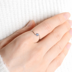 海藍寶石和貝殼珍珠 3ways 戒指手術不鏽鋼生日禮物生日石 第11張的照片