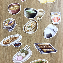 Japanese Food Sticker Set (12 pieces) - 和食シールセット(12枚). 1枚目の画像