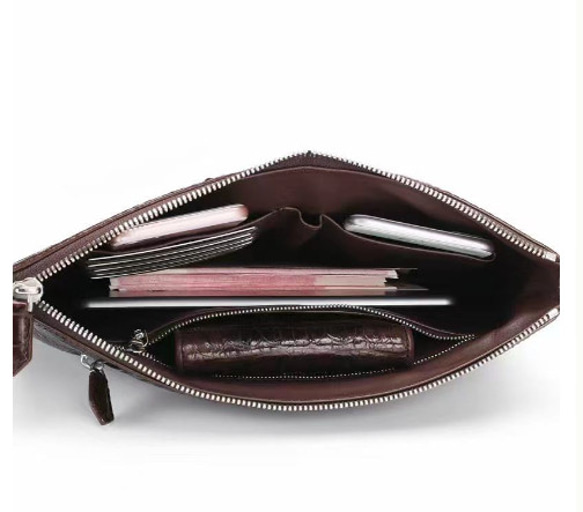 クロコダイル 本革 セカンドバック 男性用 メンズバッグ 