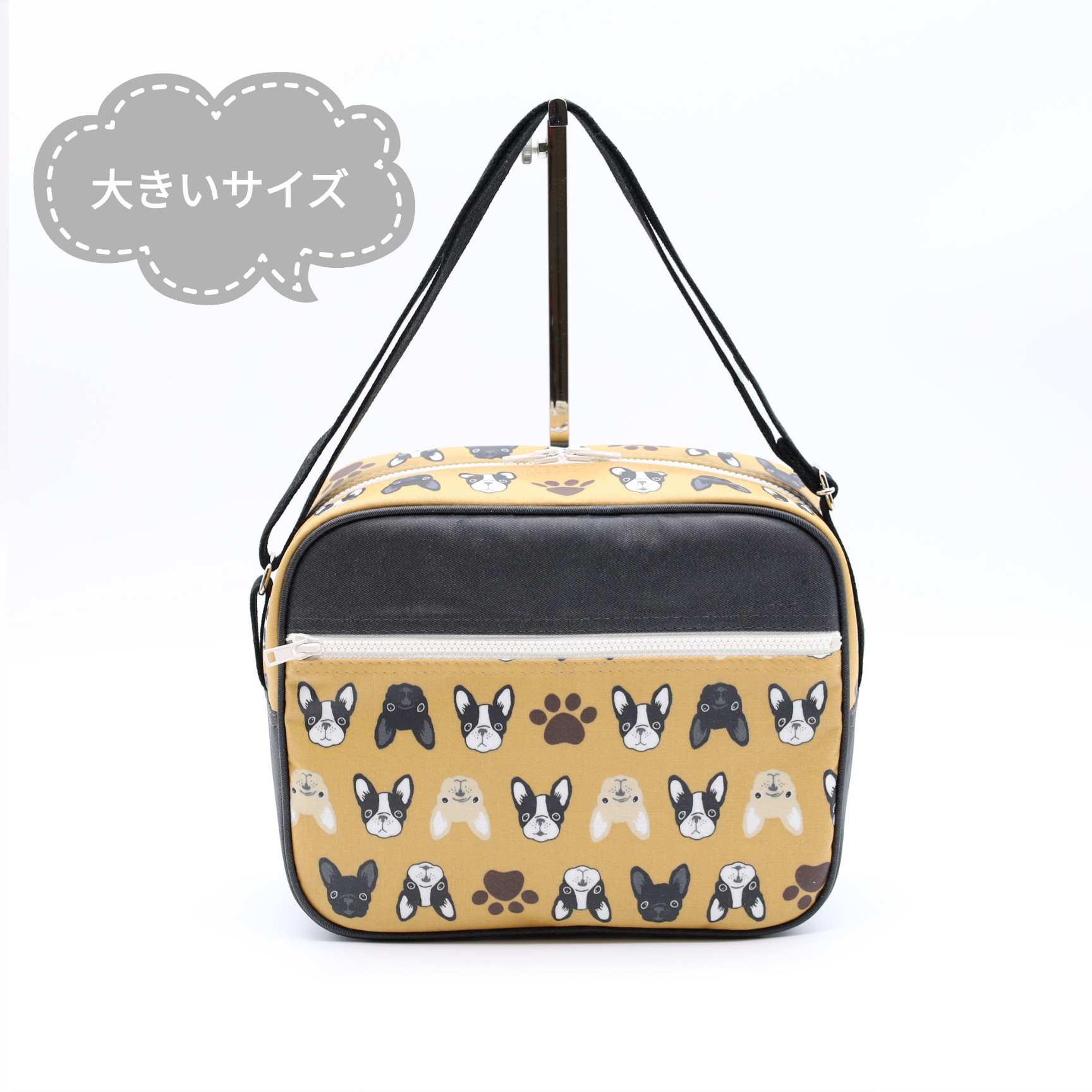 在庫あり　大きい幼稚園バッグ　ショルダーバッグ　防水・撥水ラミネート素材　フレンチブル　通園バッグ　保育園　入園　男の子