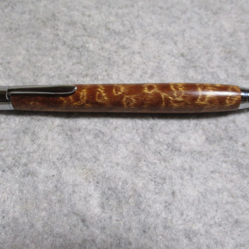 工房智　神代沙沈金絲楠木　玉杢　ボールペン 沙沈金絲楠木 縮み杢 中国産銘木 ガラスコート仕上げ 木軸