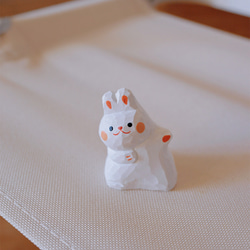 愛い　木彫りの   ウサギ匹　置物 ギフト　プレゼント　ギフトラッピング 11枚目の画像