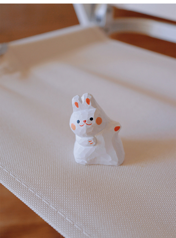 愛い　木彫りの   ウサギ匹　置物 ギフト　プレゼント　ギフトラッピング 11枚目の画像