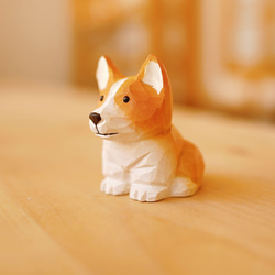愛い　木彫りの  子犬　置物 ギフト　プレゼント　ギフトラッピング 6枚目の画像