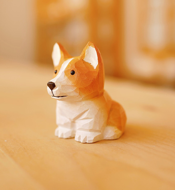 愛い　木彫りの  子犬　置物 ギフト　プレゼント　ギフトラッピング 8枚目の画像