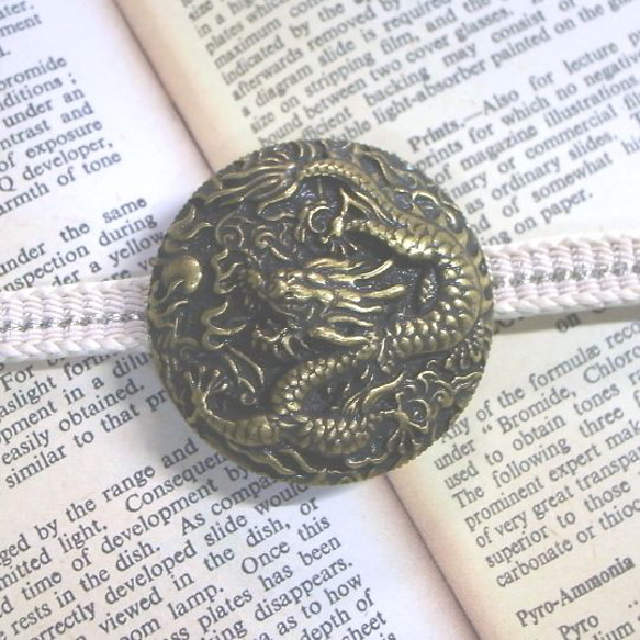 和装小物 帯留め 細工 ドラゴン アンティーク