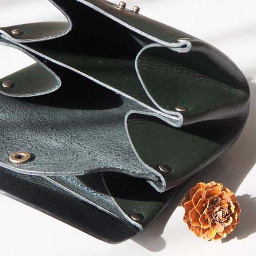 コロンとしたアコーディオン財布（本革） 小銭入れ・コイン